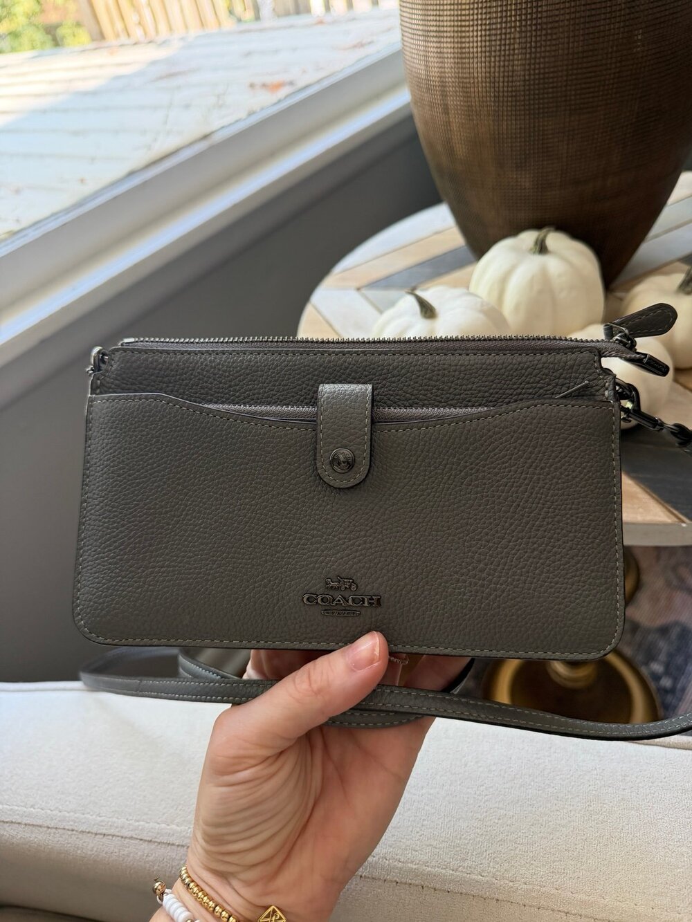 Coach Noa Pop-Up Messenger Crossbody Bag – Heather Grey Pebble Leather